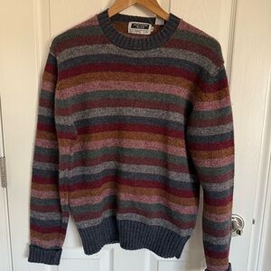Mens Vintage Northern Isles Striped Lambswool Blend Sweater Size M